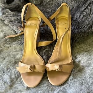 Perfect for all seasons fancy it up-  nude hued Alexandre Birman strap tie heels